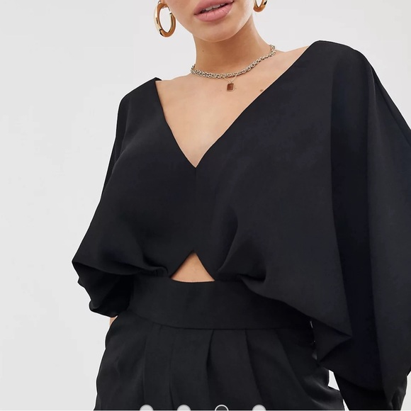 ASOS black jumpsuit with kimono sleeve and peg leg - Picture 11 of 11